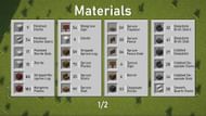 The first set of resources needed for a Minecraft barn (Image via Mojang || YouTube/Goldrobin)